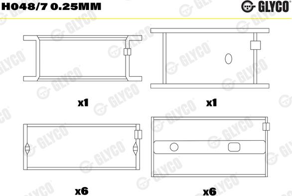 Glyco H048/7 0.25mm - Подшипник коленвала parts5.com