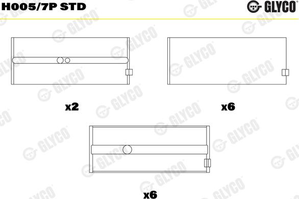 Glyco H005/7P STD - Подшипник коленвала parts5.com