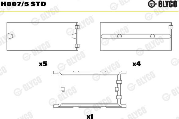 Glyco H007/5 STD - Подшипник коленвала parts5.com