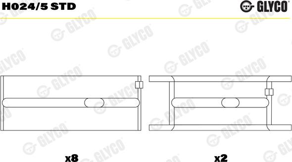 Glyco H024/5 STD - Подшипник коленвала parts5.com