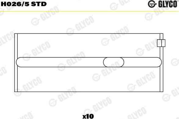 Glyco H026/5 STD - Подшипник коленвала parts5.com