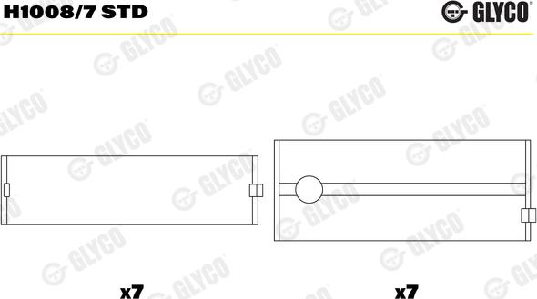 Glyco H1008/7 STD - Подшипник коленвала parts5.com