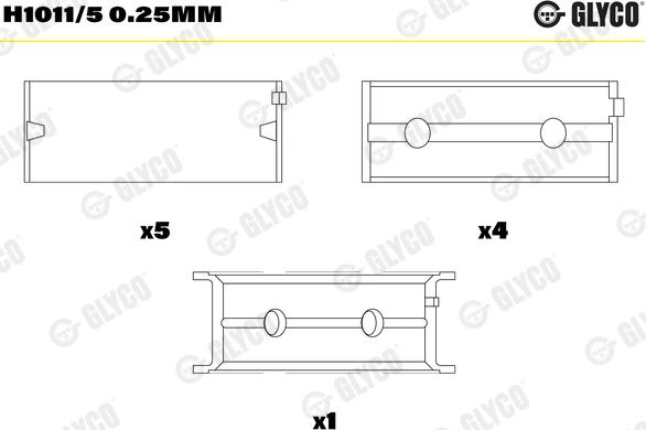 Glyco H1011/5 0.25mm - Подшипник коленвала parts5.com