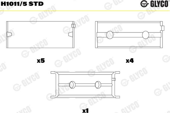 Glyco H1011/5 STD - Подшипник коленвала parts5.com