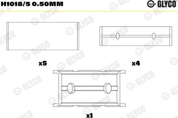 Glyco H1018/5 0.50mm - Подшипник коленвала parts5.com