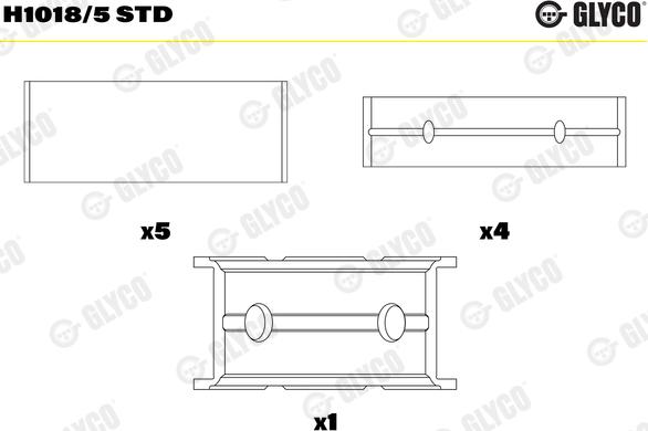 Glyco H1018/5 STD - Подшипник коленвала parts5.com