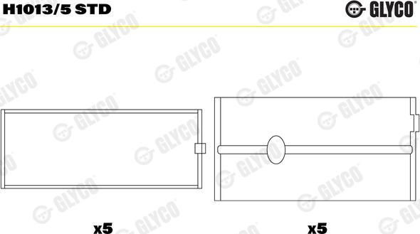 Glyco H1013/5 STD - Подшипник коленвала parts5.com