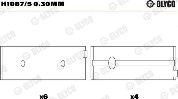 Glyco H1087/5 0.30mm - Подшипник коленвала parts5.com