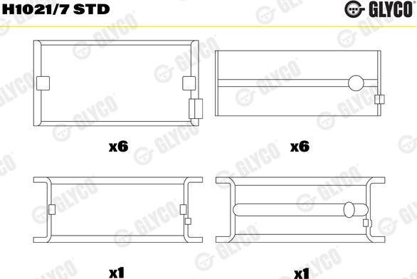 Glyco H1021/7 STD - Подшипник коленвала parts5.com