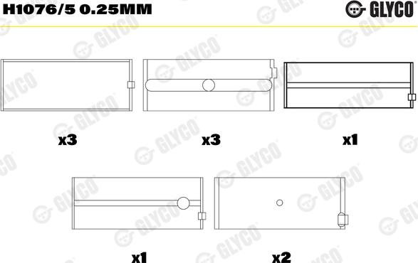 Glyco H1076/5 0.25mm - Подшипник коленвала parts5.com