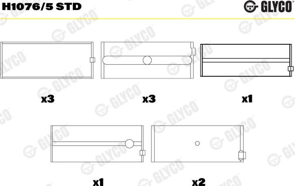 Glyco H1076/5 STD - Подшипник коленвала parts5.com