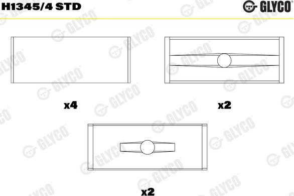 Glyco H1345/4 STD - Подшипник коленвала parts5.com