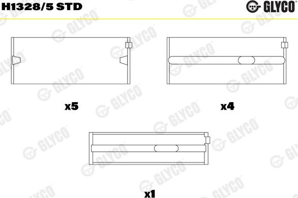 Glyco H1328/5 STD - Подшипник коленвала parts5.com