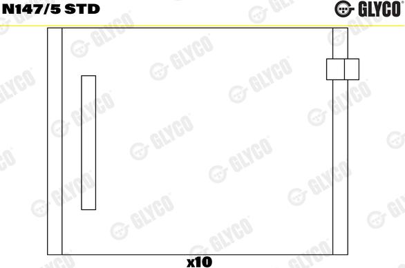 Glyco N147/5 STD - Подшипник распредвала parts5.com