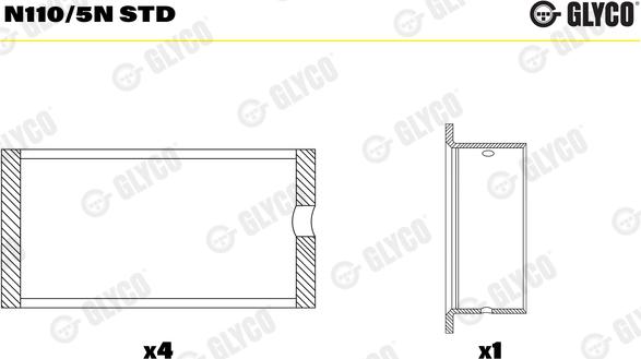 Glyco N110/5N STD - Подшипник распредвала parts5.com