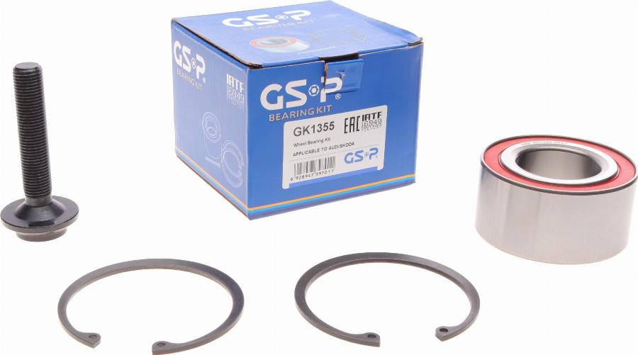 GSP GK1355 - Комплект подшипника ступицы колеса parts5.com