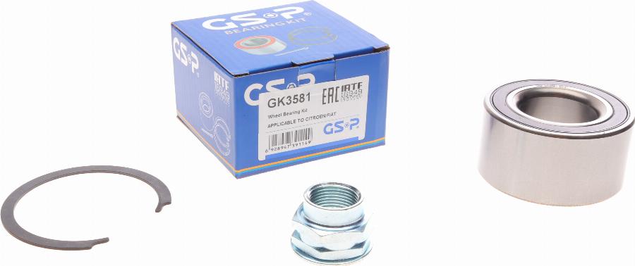 GSP GK3581 - Комплект подшипника ступицы колеса parts5.com