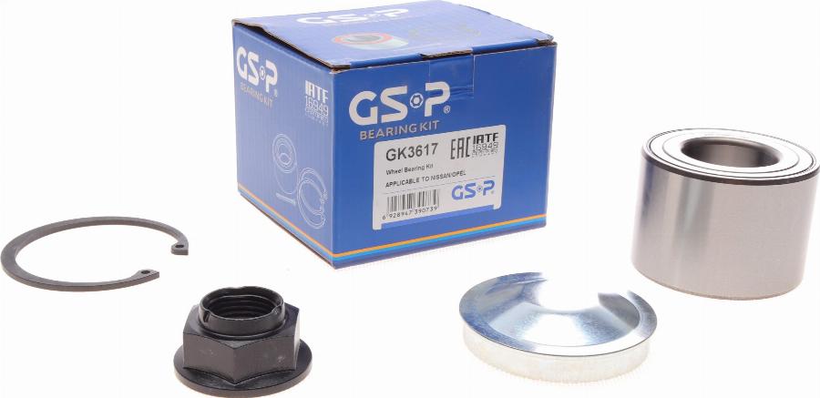 GSP GK3617 - Комплект подшипника ступицы колеса parts5.com