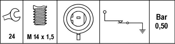 HELLA 6ZL 003 259-491 - Датчик, давление масла parts5.com