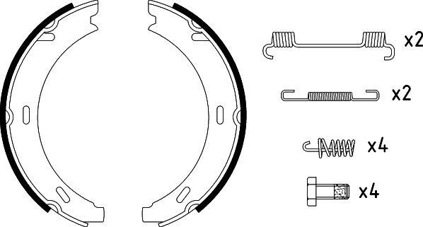 HELLA 8DA 355 050-301 - Комплект тормозов, ручник, парковка parts5.com