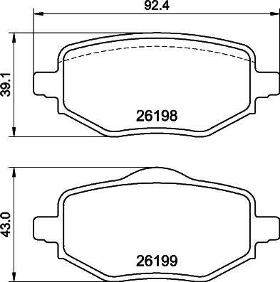 HELLA 8DB 355 040-971 - Тормозные колодки, дисковые, комплект parts5.com