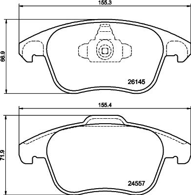 HELLA 8DB 355 040-141 - Тормозные колодки, дисковые, комплект parts5.com