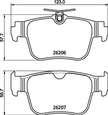 HELLA 8DB 355 040-851 - Тормозные колодки, дисковые, комплект parts5.com