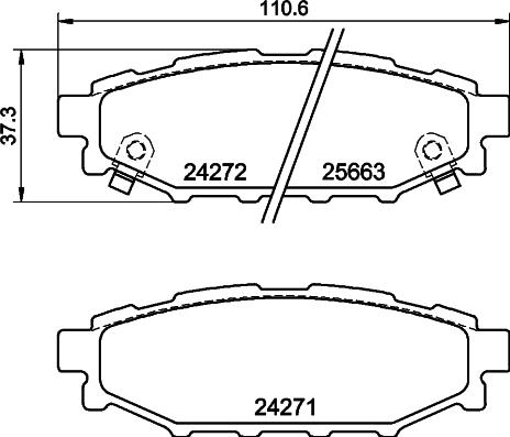 HELLA 8DB 355 040-391 - Тормозные колодки, дисковые, комплект parts5.com