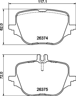 HELLA 8DB 355 041-021 - Тормозные колодки, дисковые, комплект parts5.com