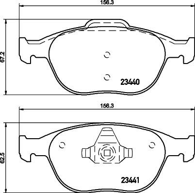 HELLA 8DB 355 009-561 - Тормозные колодки, дисковые, комплект parts5.com