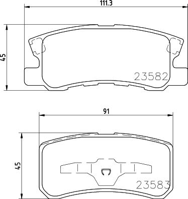 HELLA 8DB 355 009-691 - Тормозные колодки, дисковые, комплект parts5.com