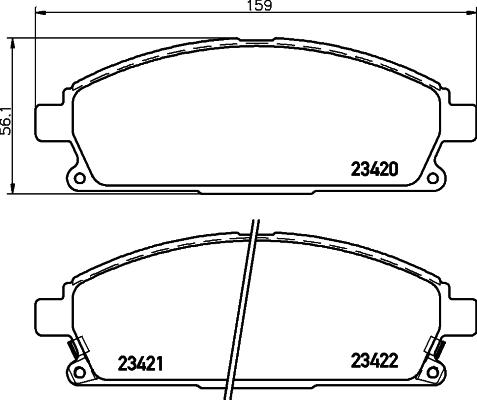 HELLA 8DB 355 009-661 - Тормозные колодки, дисковые, комплект parts5.com