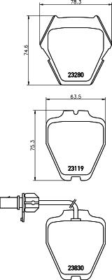 HELLA 8DB 355 009-031 - Тормозные колодки, дисковые, комплект parts5.com