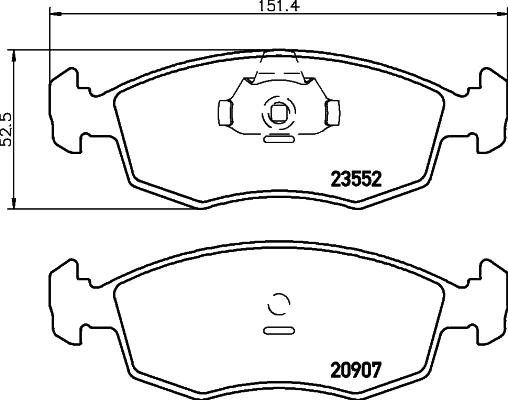 HELLA 8DB 355 009-131 - Тормозные колодки, дисковые, комплект parts5.com