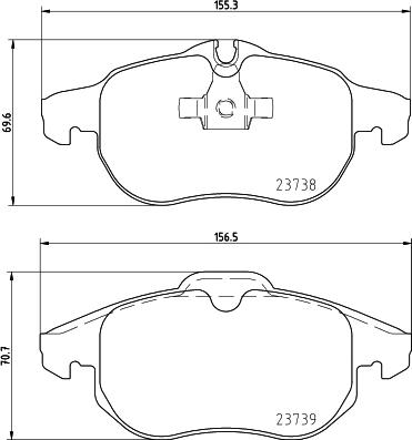 HELLA 8DB 355 009-311 - Тормозные колодки, дисковые, комплект parts5.com