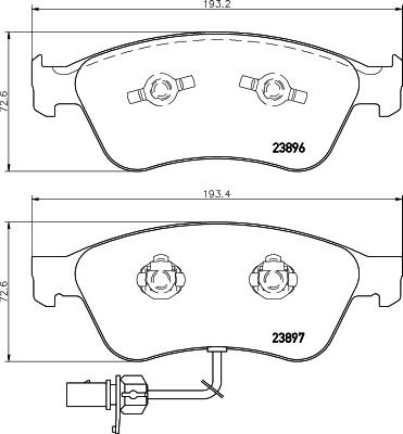 HELLA 8DB 355 009-211 - Тормозные колодки, дисковые, комплект parts5.com