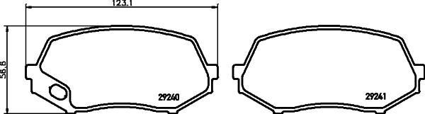 HELLA 8DB 355 005-591 - Тормозные колодки, дисковые, комплект parts5.com