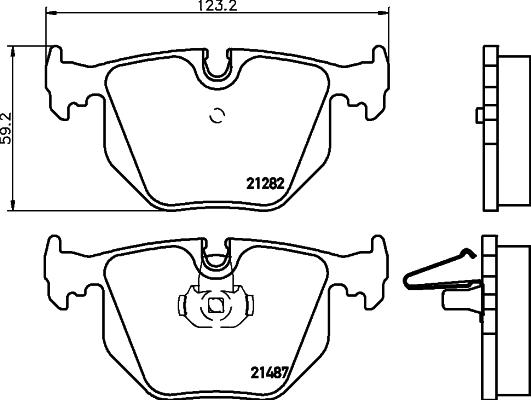 HELLA 8DB 355 008-091 - Тормозные колодки, дисковые, комплект parts5.com