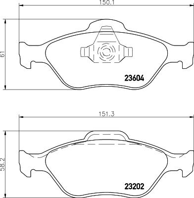 HELLA 8DB 355 008-901 - Тормозные колодки, дисковые, комплект parts5.com