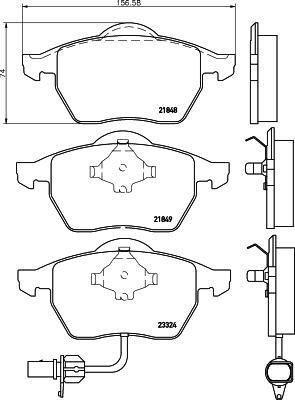 HELLA 8DB 355 008-911 - Тормозные колодки, дисковые, комплект parts5.com