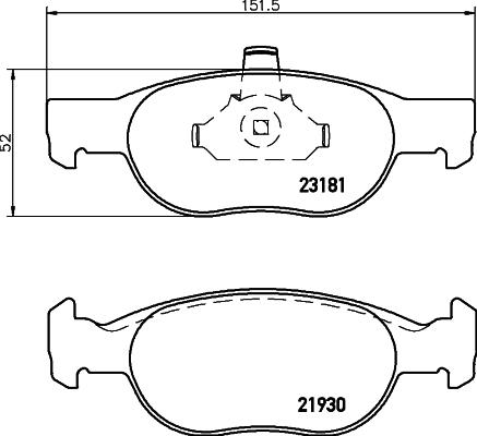 HELLA 8DB 355 008-431 - Тормозные колодки, дисковые, комплект parts5.com