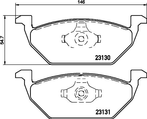 HELLA 8DB 355 008-591 - Тормозные колодки, дисковые, комплект parts5.com