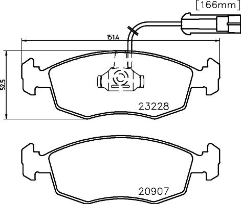 HELLA 8DB 355 008-521 - Тормозные колодки, дисковые, комплект parts5.com