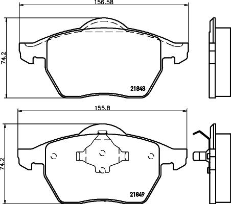 HELLA 8DB 355 008-001 - Тормозные колодки, дисковые, комплект parts5.com