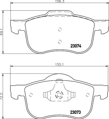 HELLA 8DB 355 008-851 - Тормозные колодки, дисковые, комплект parts5.com