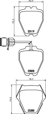 HELLA 8DB 355 008-791 - Тормозные колодки, дисковые, комплект parts5.com