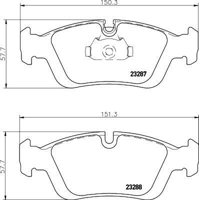 HELLA 8DB 355 008-741 - Тормозные колодки, дисковые, комплект parts5.com