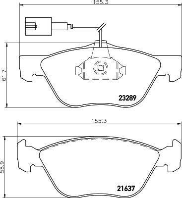 HELLA 8DB 355 007-931 - Тормозные колодки, дисковые, комплект parts5.com