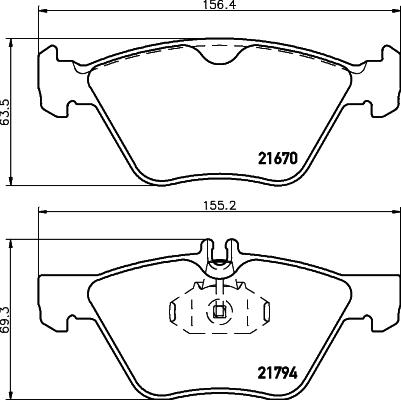 HELLA 8DB 355 007-861 - Тормозные колодки, дисковые, комплект parts5.com