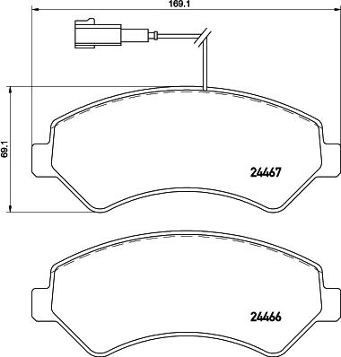 HELLA 8DB 355 019-901 - Тормозные колодки, дисковые, комплект parts5.com